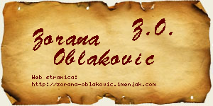 Zorana Oblaković vizit kartica